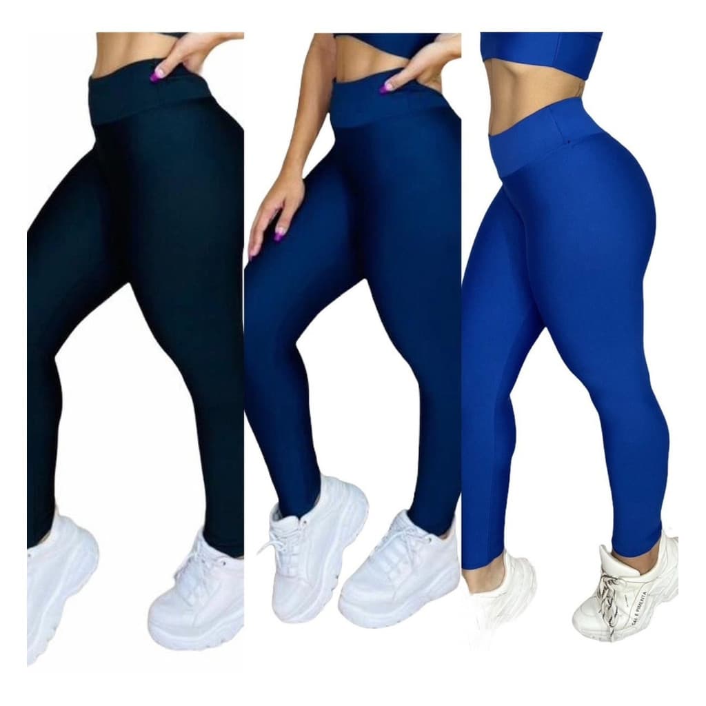 KIT 3 LEGGING ACADEMIA FEMININA CALÇA FITNESS  2