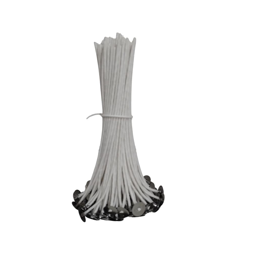 Kit 50 Pavios Vela Artesanal Decorativas 3mm Parafinado 18cm com Ilhós Pavio Pronto de Algodão
