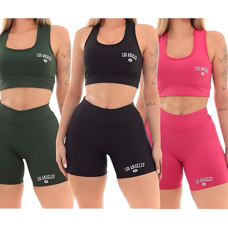 Conjunto Academia Short e Top Academia Cintura Alta Suplex
