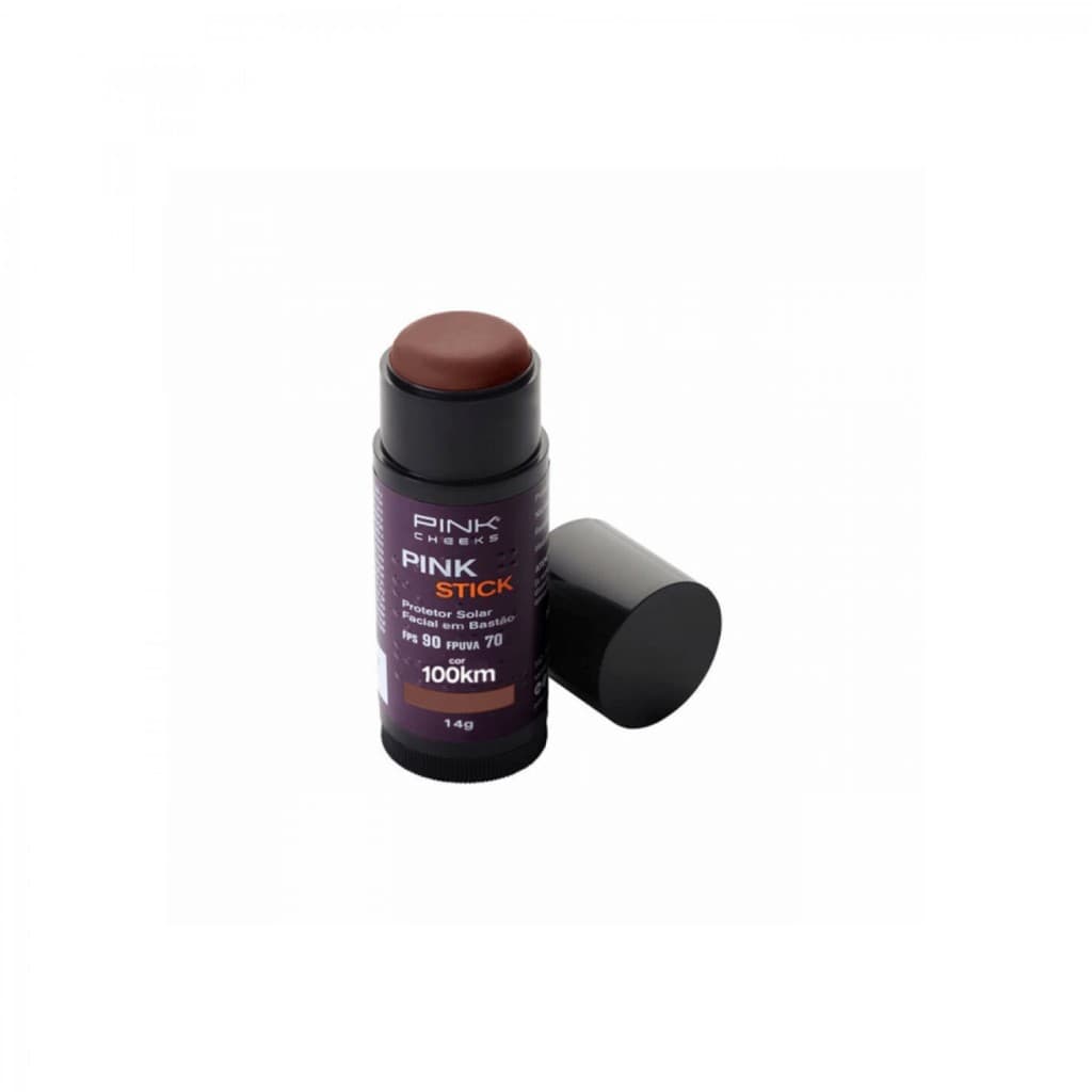Protetor Solar Facial Pink Stick 100km Ultra Escuro Intenso 14g Pink Cheeks
