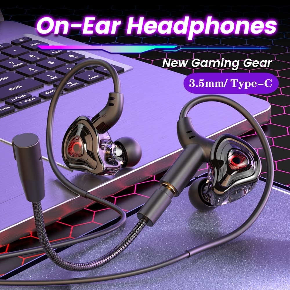 G59 Fones De Ouvido 3.5mm Tipo-C Porta Gamer Fone Intra-Auricular Com Fio HD Cancelamento De Ruído Para Jogos Microfone