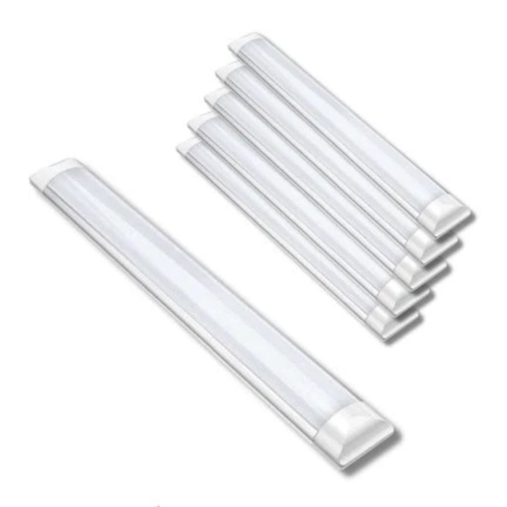 6 Kit Luminaria linear led slim 36/40w 120cm 3000k/ 4000k/ 6500K Tubular sobrepor