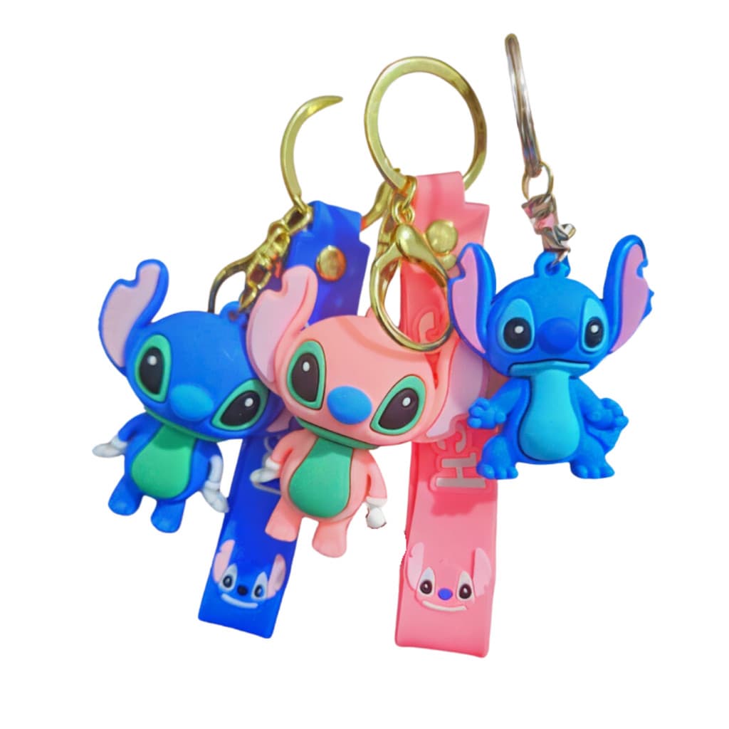 Chaveiro Fofo 3D Stitch Chaveiro Grande Emborrachado Bolsas Mochilas Chave