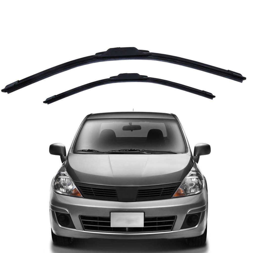 Kit 2 Palhetas Limpador Chuva Para-brisa Para Nissan Tiida 2008 à 2013