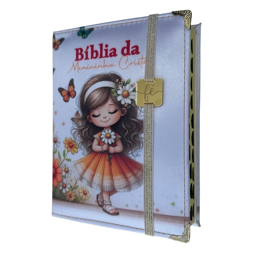 Bíblia Pequena Ntlh Menininha cristã com indice + elástico