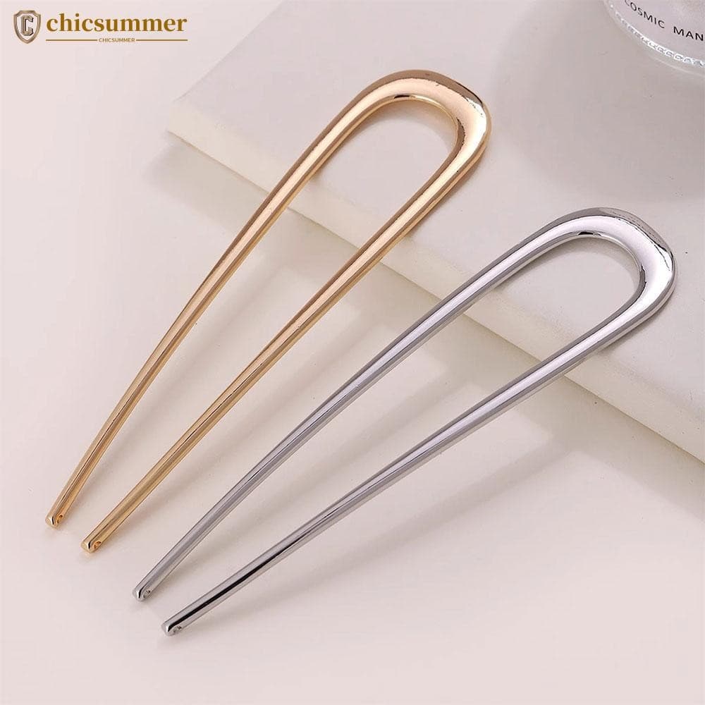CHICSUMMER Simples Em Forma De U Metal Grampos De Cabelo Estilo Francês Varas Moda Feminina Acessórios De Jóias B7W3