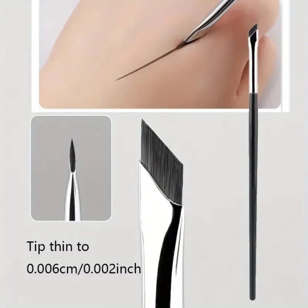 Pincel De Delineador Com Lâmina De Tubo Diagonal Preto Ultrafino Multifuncional Sombra Maquiagem