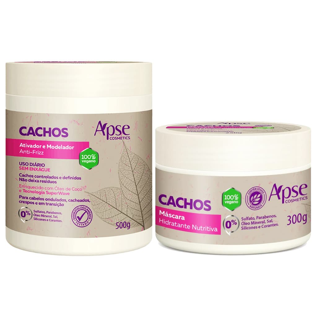 KIT CACHOS APSE MASCARA 300G ATIVADOR E MODELADOR 500G