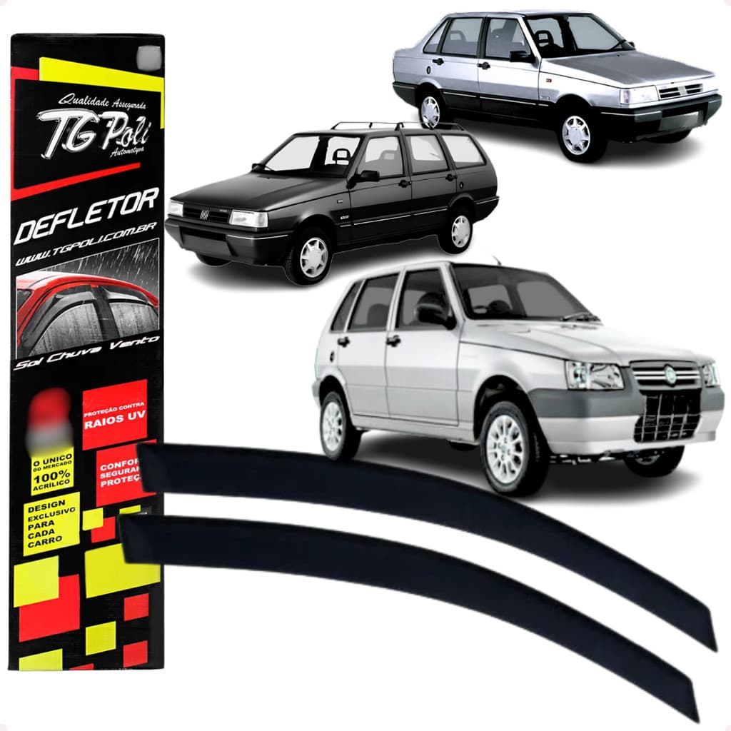 Jogo de Calhas de Chuva Defletores Original TgPoli Fiat Elba Premio Uno 1985 A 2011 4P