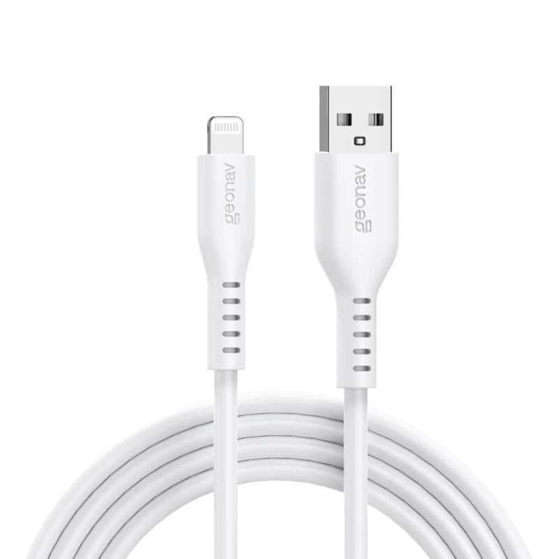 Cabo em Silicone USB-A Para Lightning 1,5m Branco ESLISWT Geonav