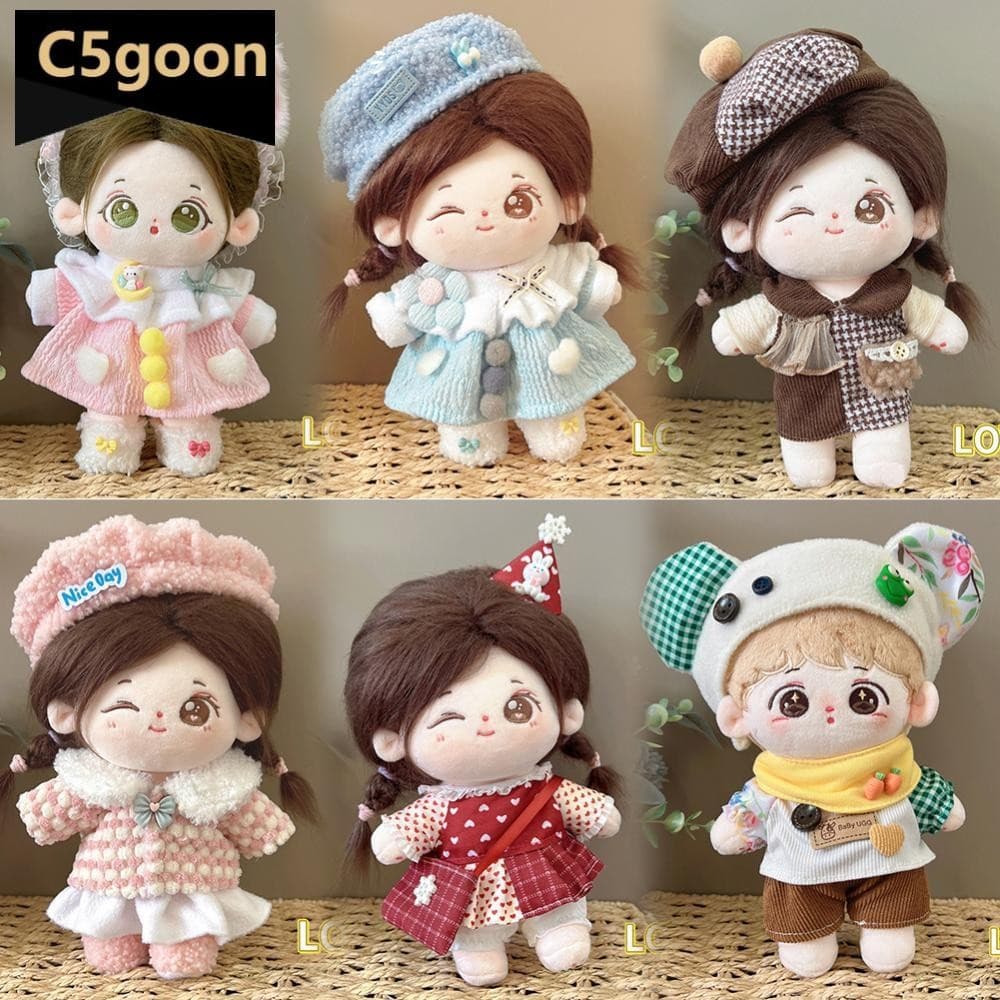 C5GOON 20CM Algodão Boneca Macacão Dos Desenhos Animados De Pelúcia Substituição Roupa Vestido Jogando Casa Acessórios M