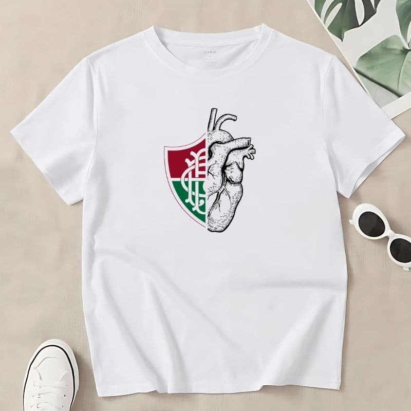 Camisa Do Fluminense Blusa Masculina Branca Adulto ao Plus Size Moda Tr
