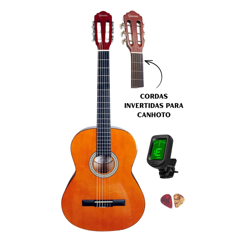 Violão Canhoto Nylon Giannini Start N-14 + Afinador Digital