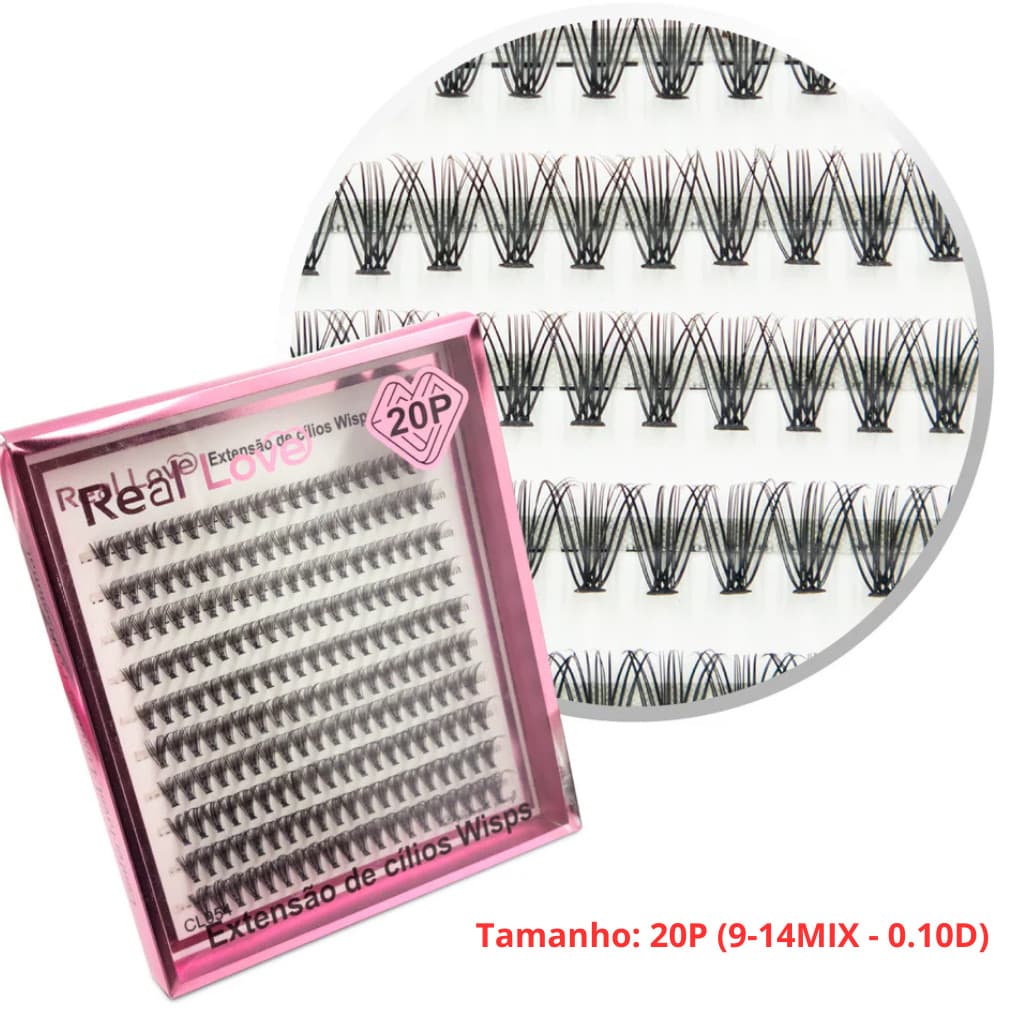 Cilios Fio A Fio Tufinhos Sem Nó Curvatura D 20P - Real Love
