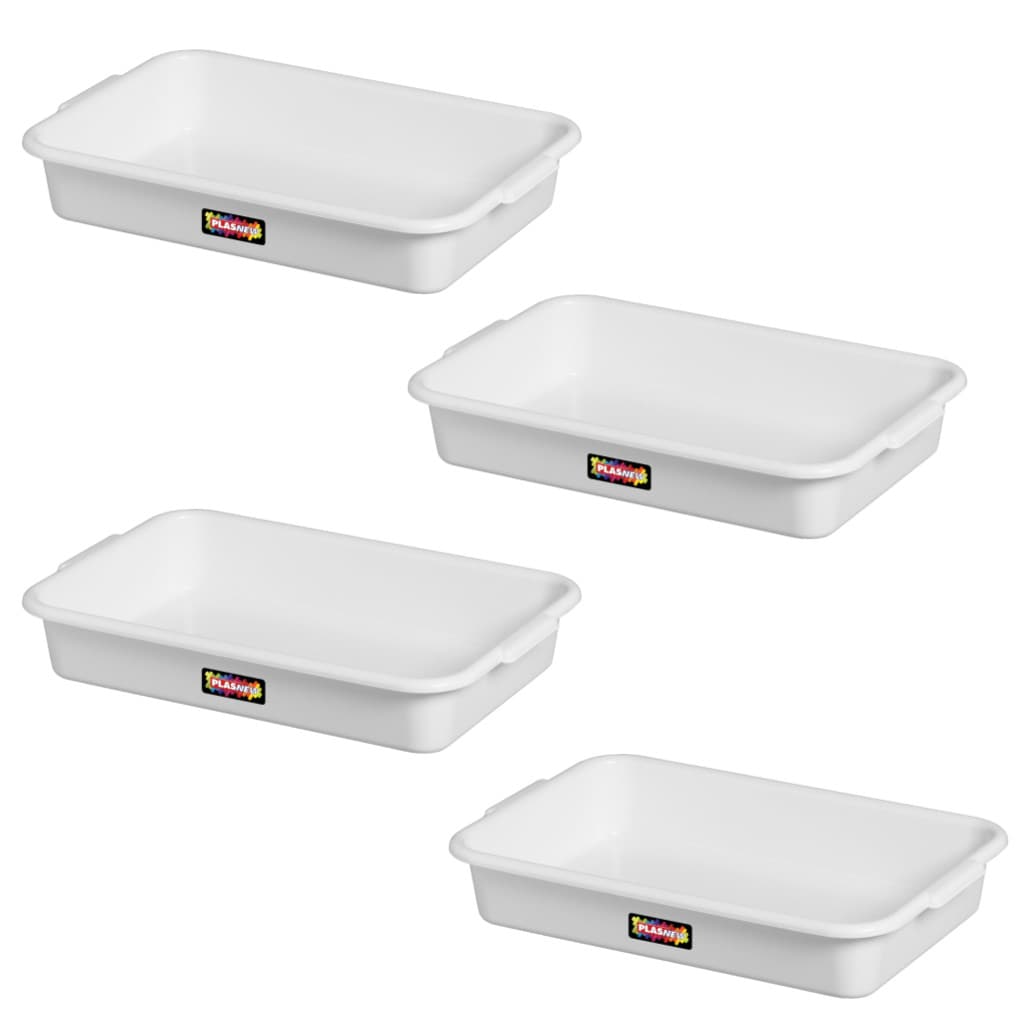 Kit 4 Caixa Frigorífica Multiuso Bandeja  Branca - 7 Litros