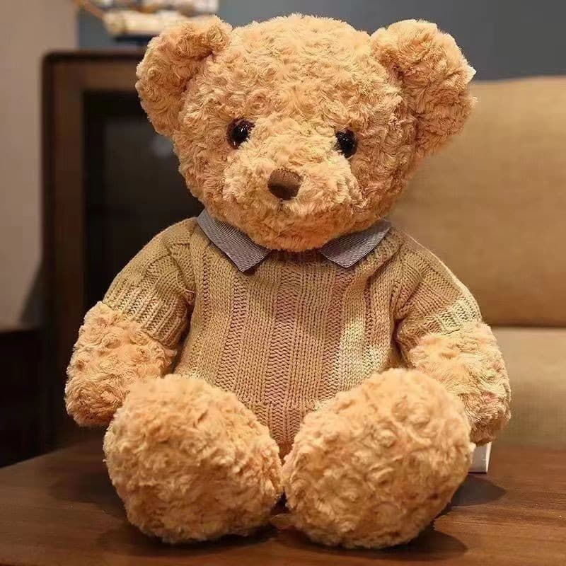 Camisola urso boneca bonito vestir urso de pelúcia boneca presente de aniversário menina brinquedo de pelúcia