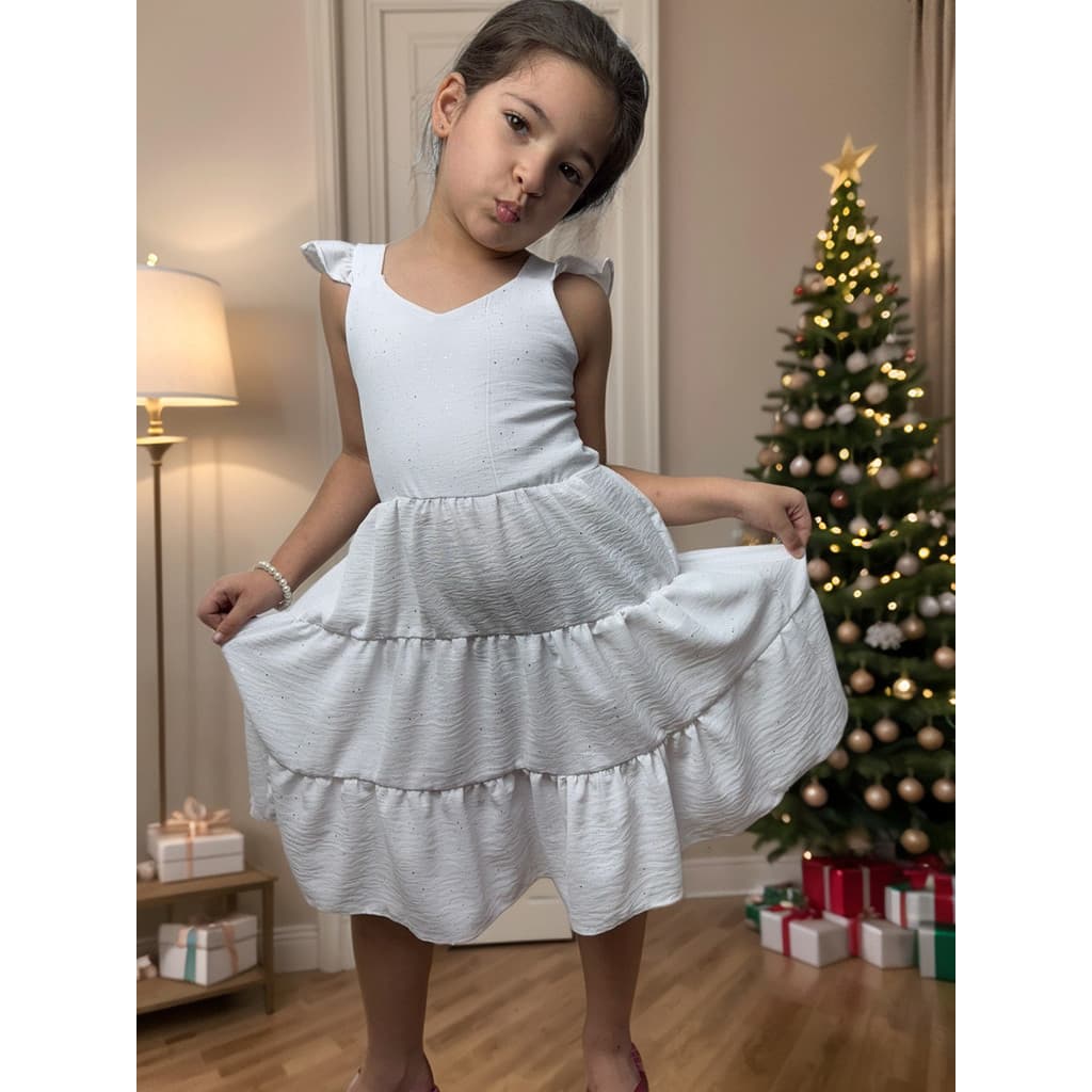 Vestido Infantil de Alça Duna Com Brilho Infanto Juvenil 2 a 12 anos