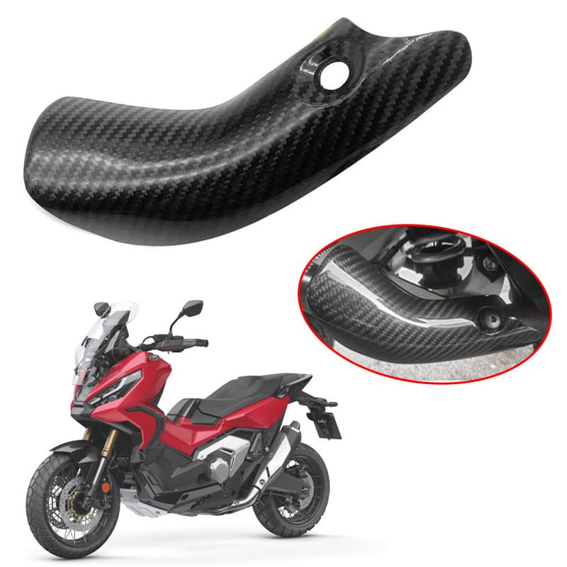 Apto Para Honda XADV750 Tubo De Ligação De Escape Fibra De Carbono Conectar Escudo Térmico Capa Guarda Anti-Queimadura X