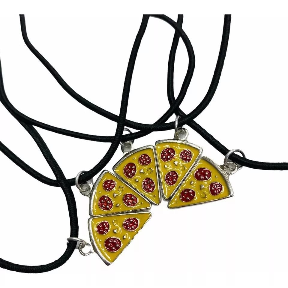 7 Colares Best Friends Bff Amizade Modelo Pizza Amarela