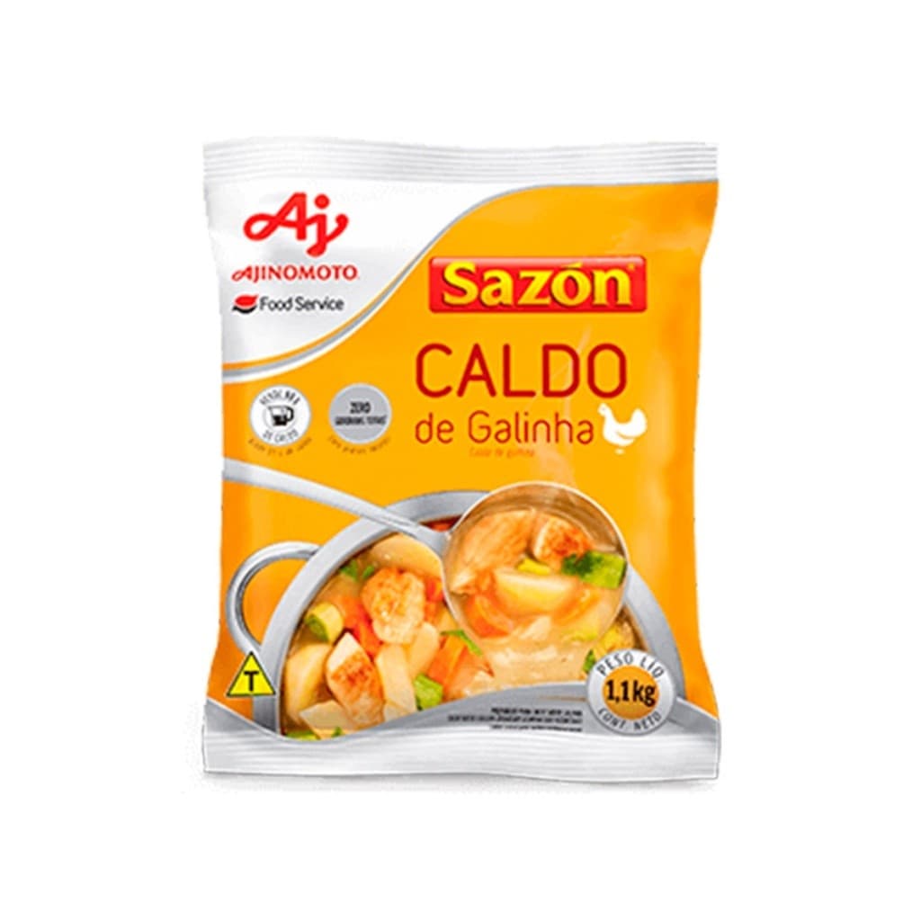 Caldo de Galinha Sazon Pó Ajinomoto 1.1 kg Profissional Açougue Tempero