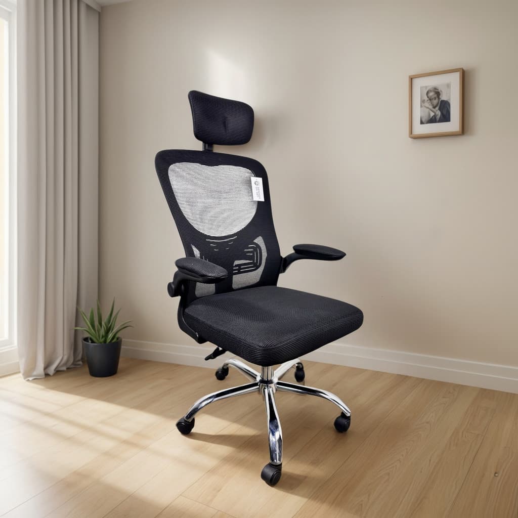 Cadeira Presidente Escritório Ergonômica E1063 Cor Preto Material assento Espuma