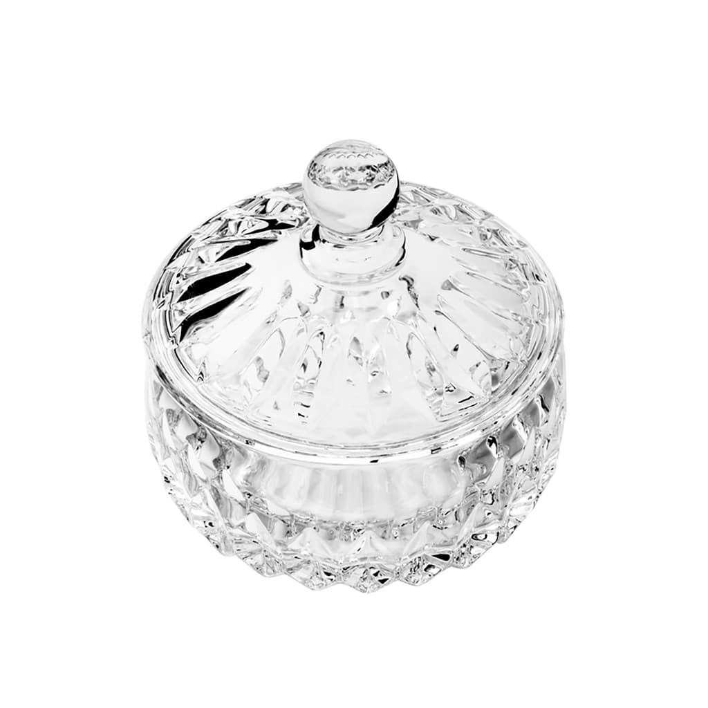 Potiche Decorativo de Cristal com Tampa Louise Wolff 11cm - Bomboniere e Baleiro para Doces