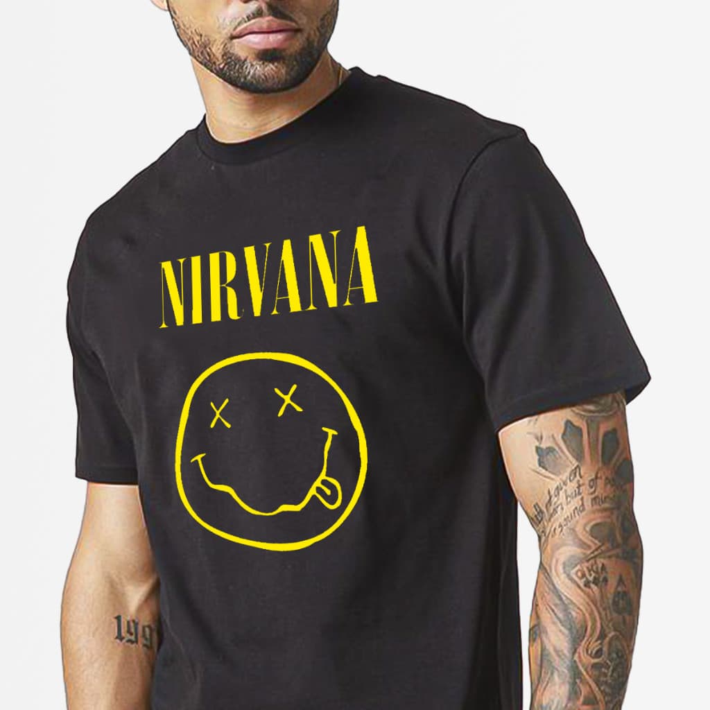 Camisa Camiseta Nirvana Banda de Rock Unissex 100% Algodão Streetwear