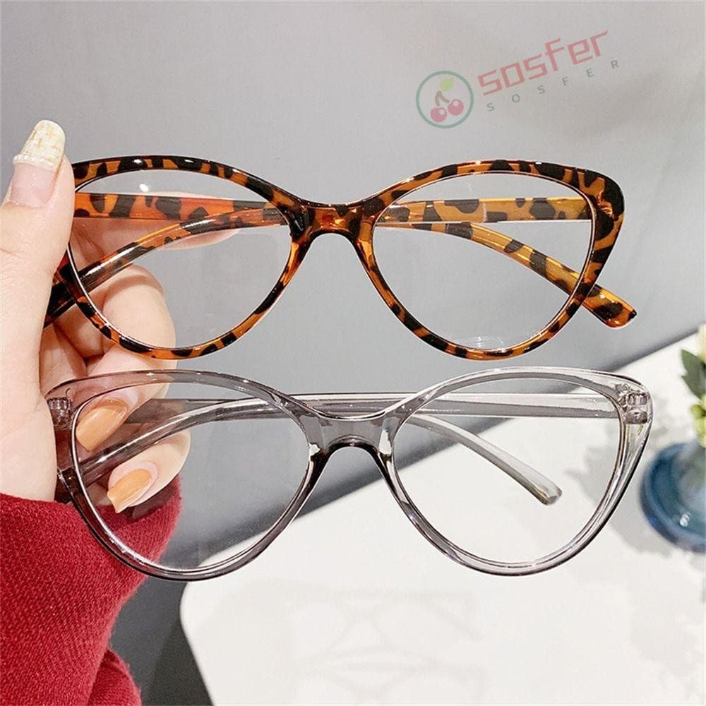 Óculos Anti-UV De Raios Azuis SOSFER , Redondos De Leopardo Com Armação Grande Transparentes Femininos