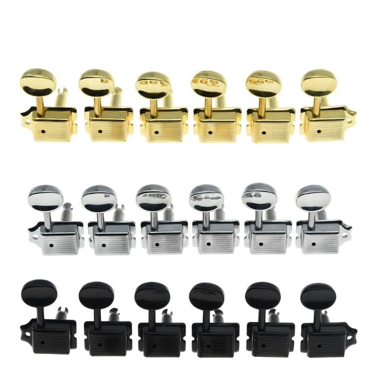 6 Pçs Afinadores Cabeçote Guitarra Elétrica Chaves Afinação Arremate Pegs Textura Liga Zinco Para Ajus