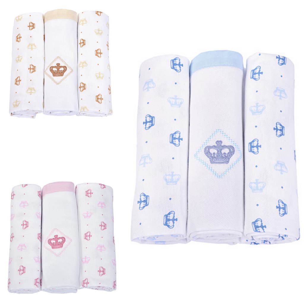 Kit 3 Cueiros Reininho Classic 80x80cm Minasrey – 100% Algodão, Conforto e Sofisticação Real