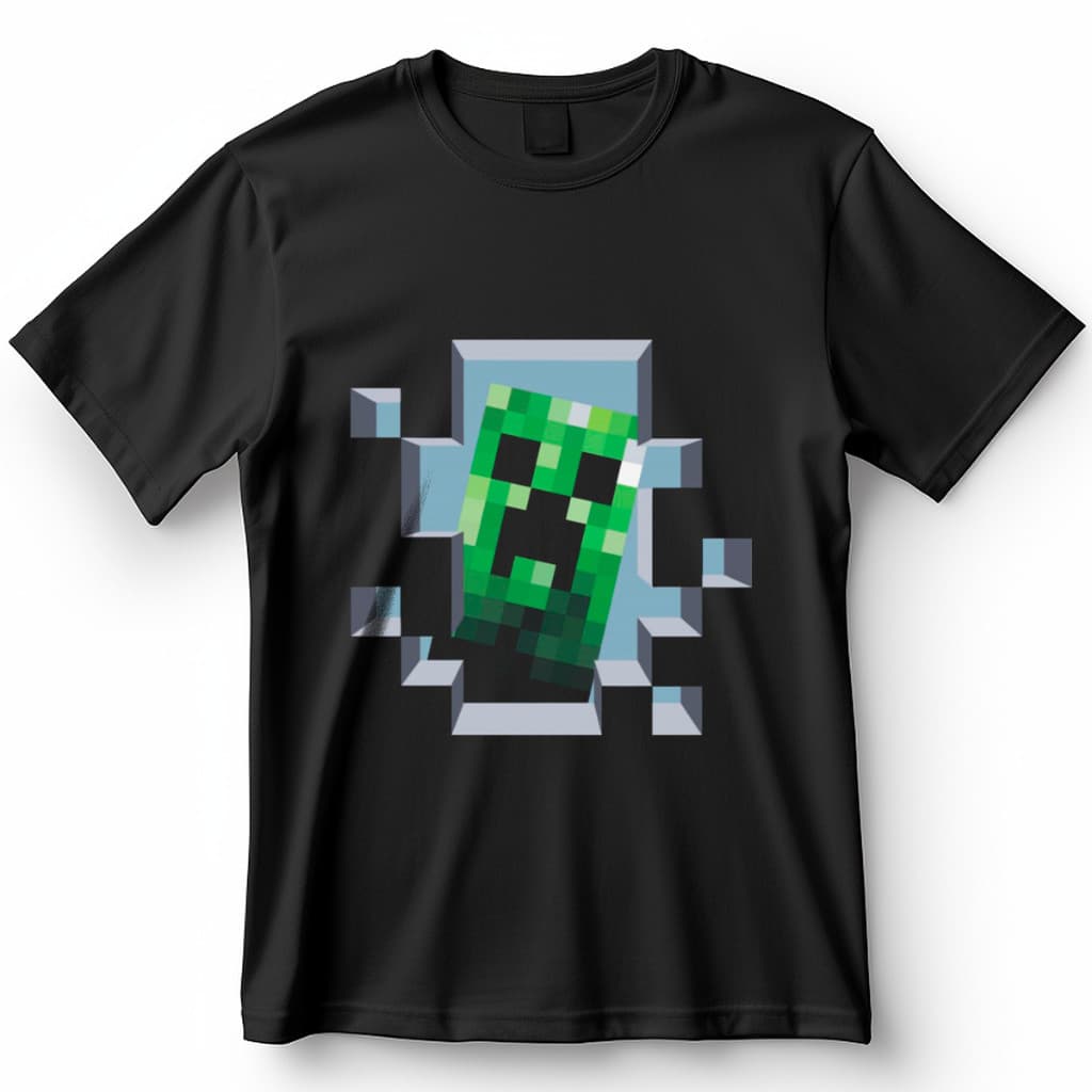 Camiseta Minecraft Creeper Blusa Camisa 100% Algodão Fio 30.1 Adulto ao Plus Size Moda Tr