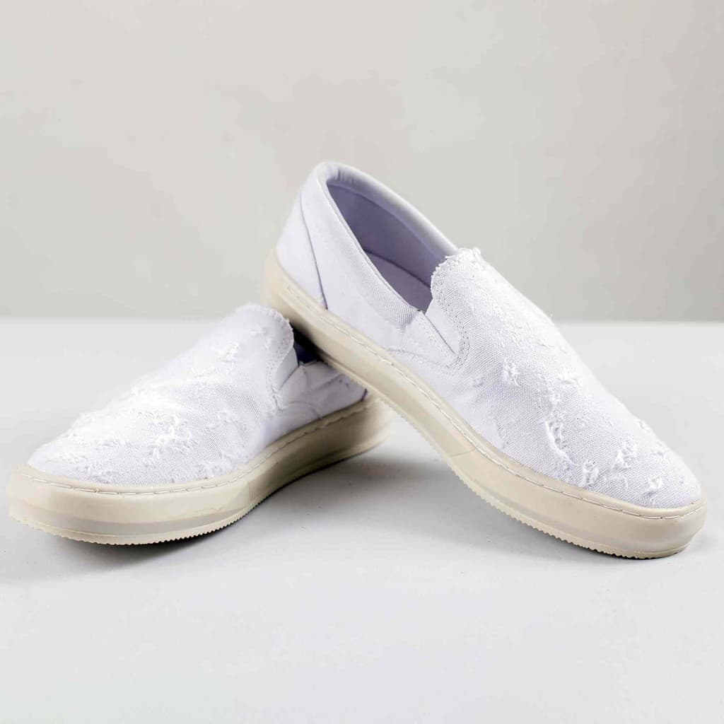 Sapatênis Slip On Longuinni Destroyed Branco