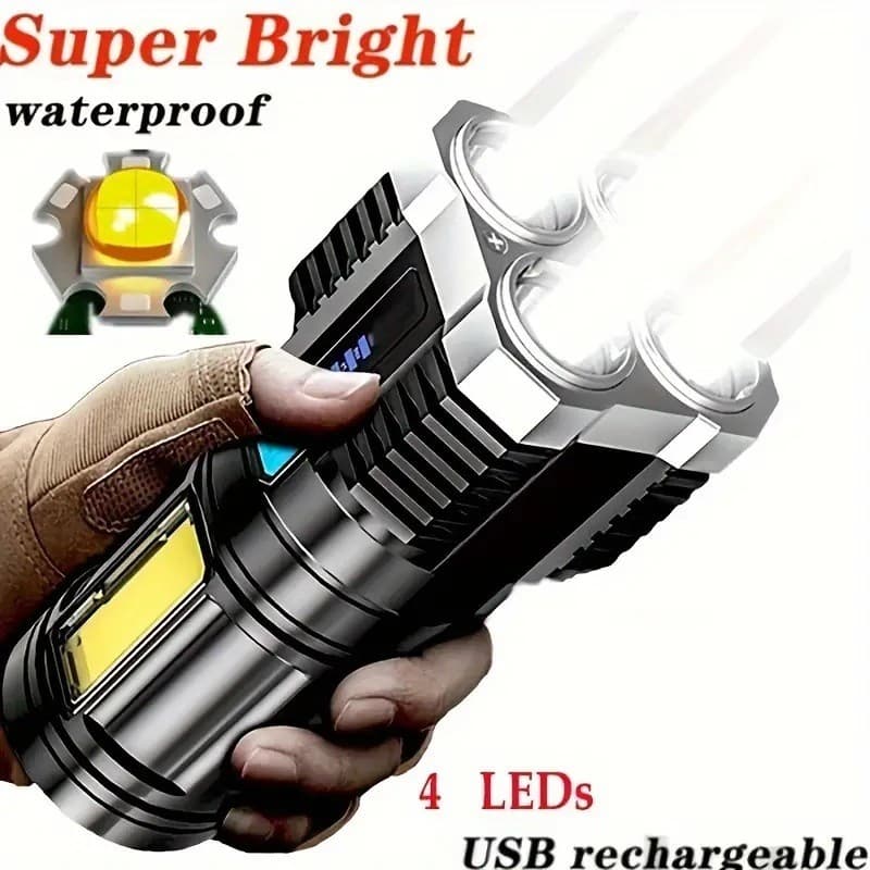 Kit 2 Lanterna Tatica Recarregavel Mais Forte Do Mundo Sitio Led