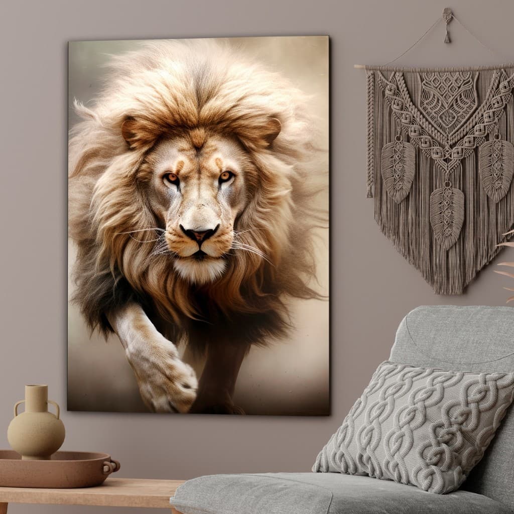 Quadro Decorativo Moderno Leão Gigante Sala Quarto Escritório