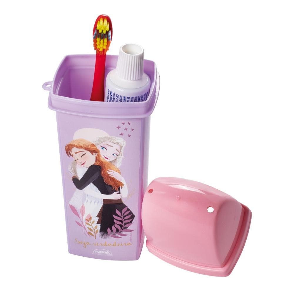 Dental Case Porta Escova de Dente Frozen Anna Elsa Plasútil