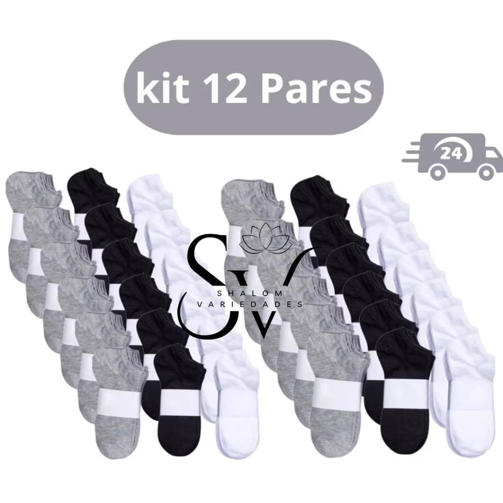 Kit 3, 6 e 12 Pares De Meias Soquete Unissex Cano Curto Otima Qualidade