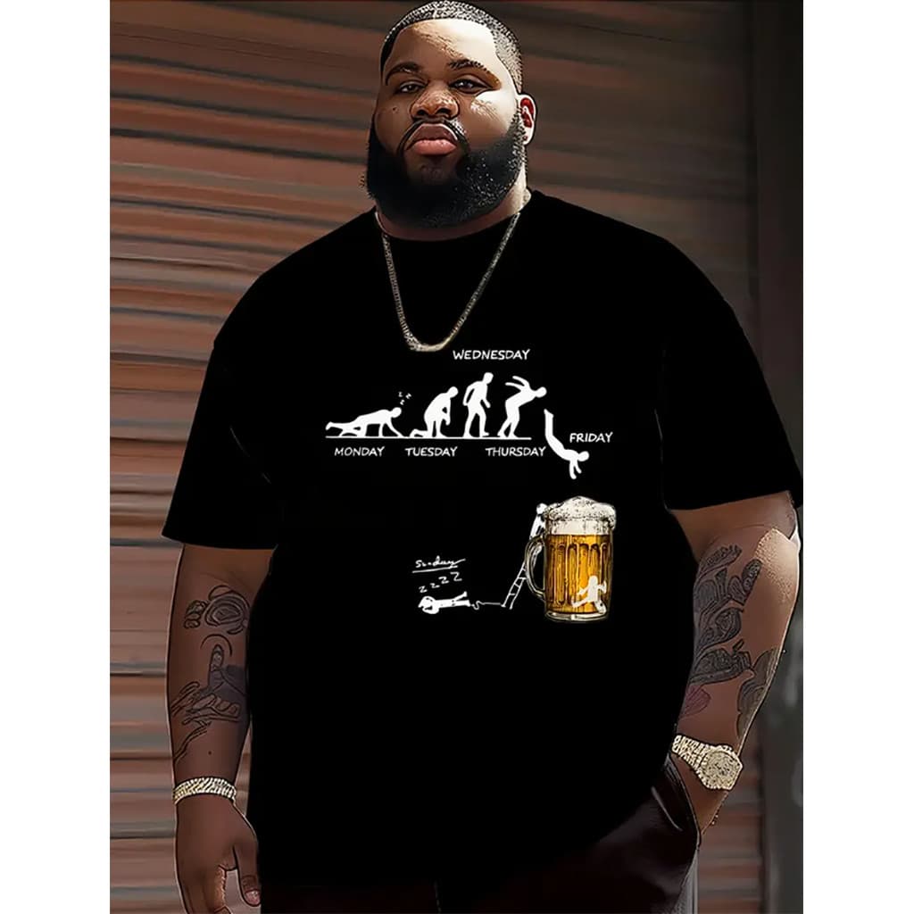 Camiseta Plus Size Básica Masculina Cerveja Camisa 100% Algodão do G1 ao G5