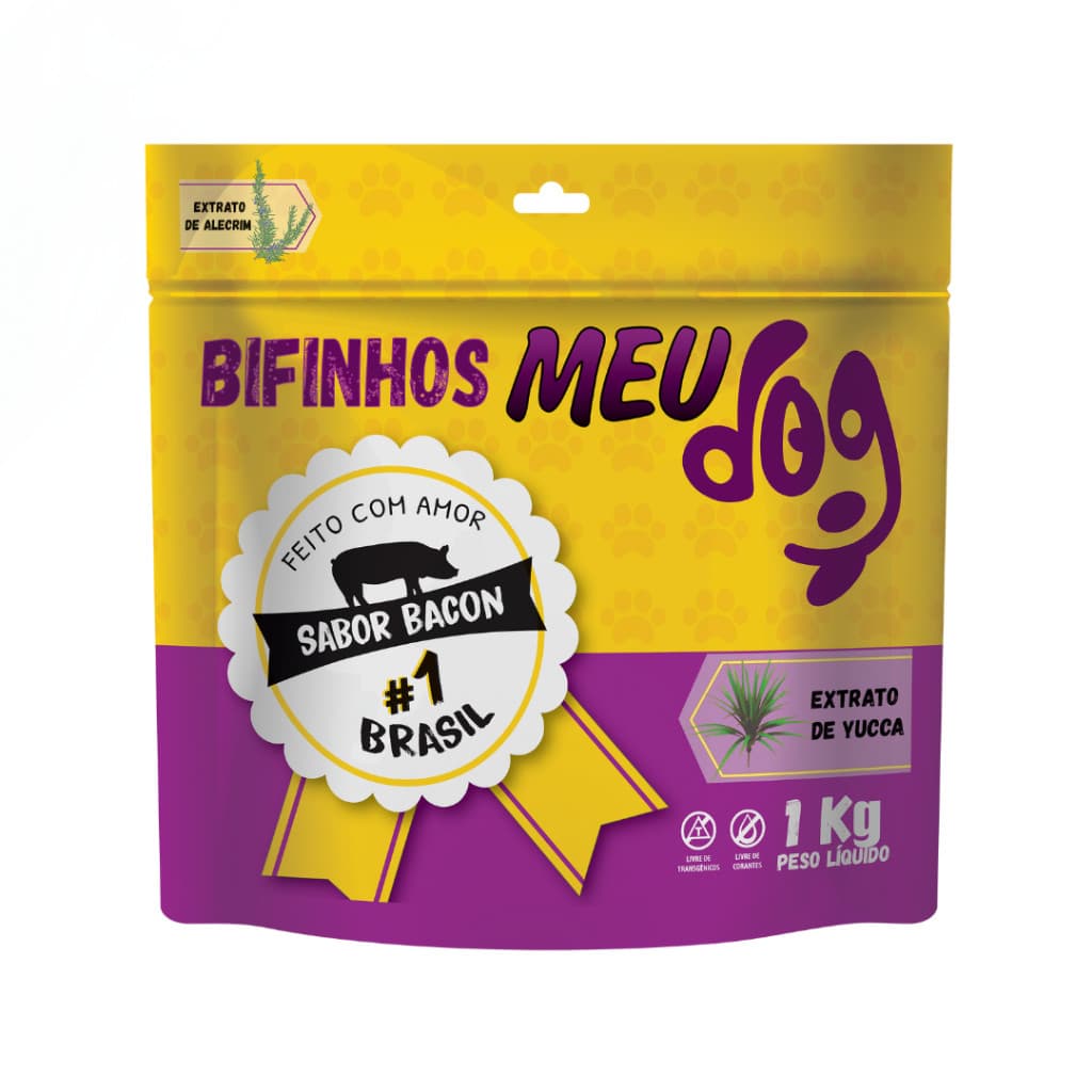 Petisco para cachorro Bifinho Meu Dog 1Kg sabor BACON
