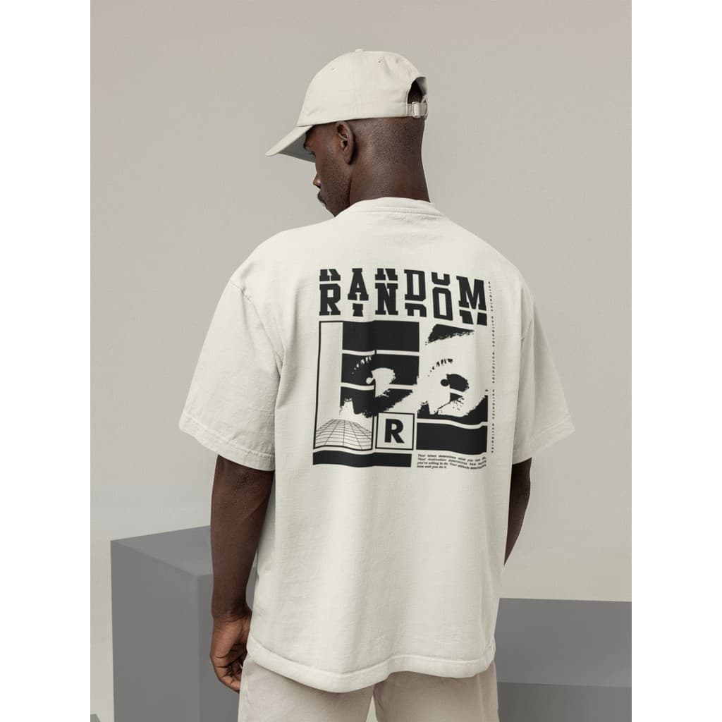 Camisa Camiseta Oversize Streetwear Masculino e Feminino Treino e Dia a Dia Preto e Off Whte Estampado - RANDOM