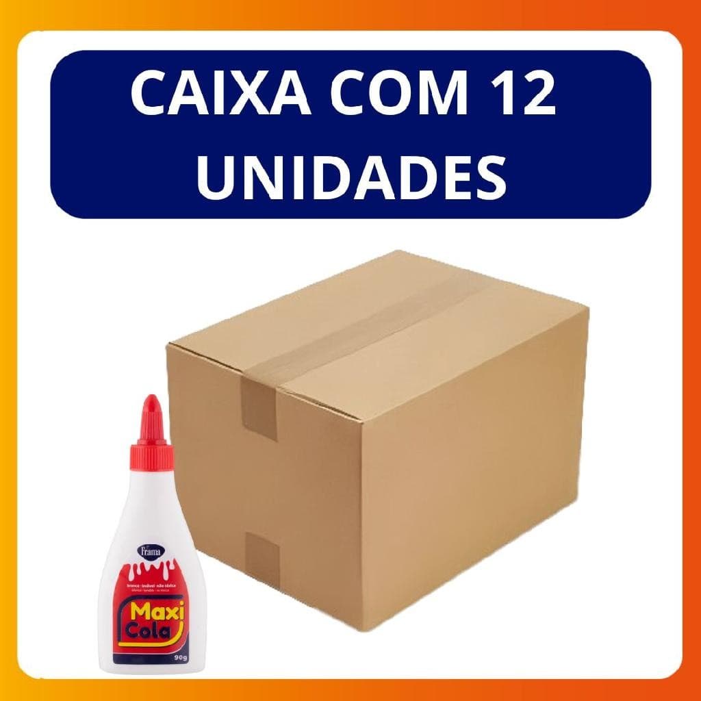 Kit C/12 Unidades Cola Líquida Branca Lavável Maxi Cola 90g