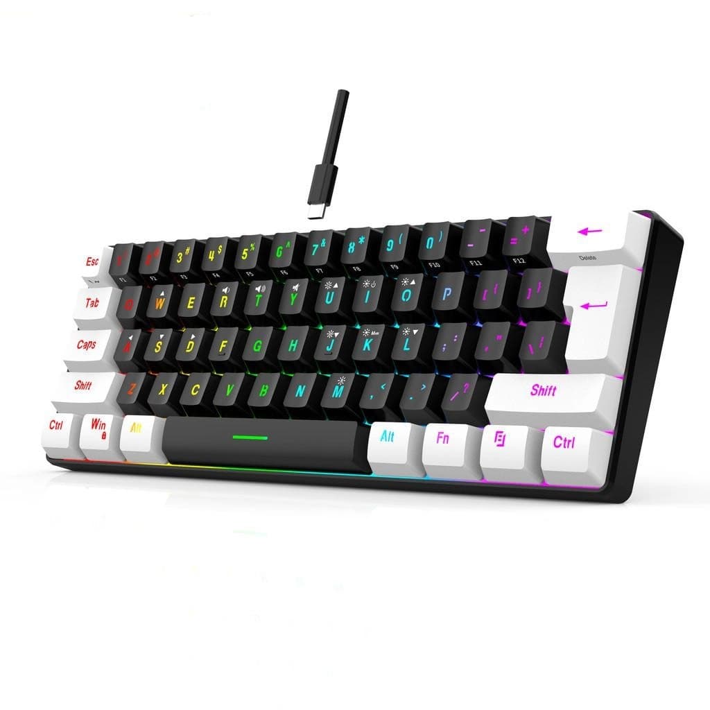 Teclado Gamer 61 Teclas - RGB Personalizável, Design Compacto, USB-C, para Jogos e Trabalho