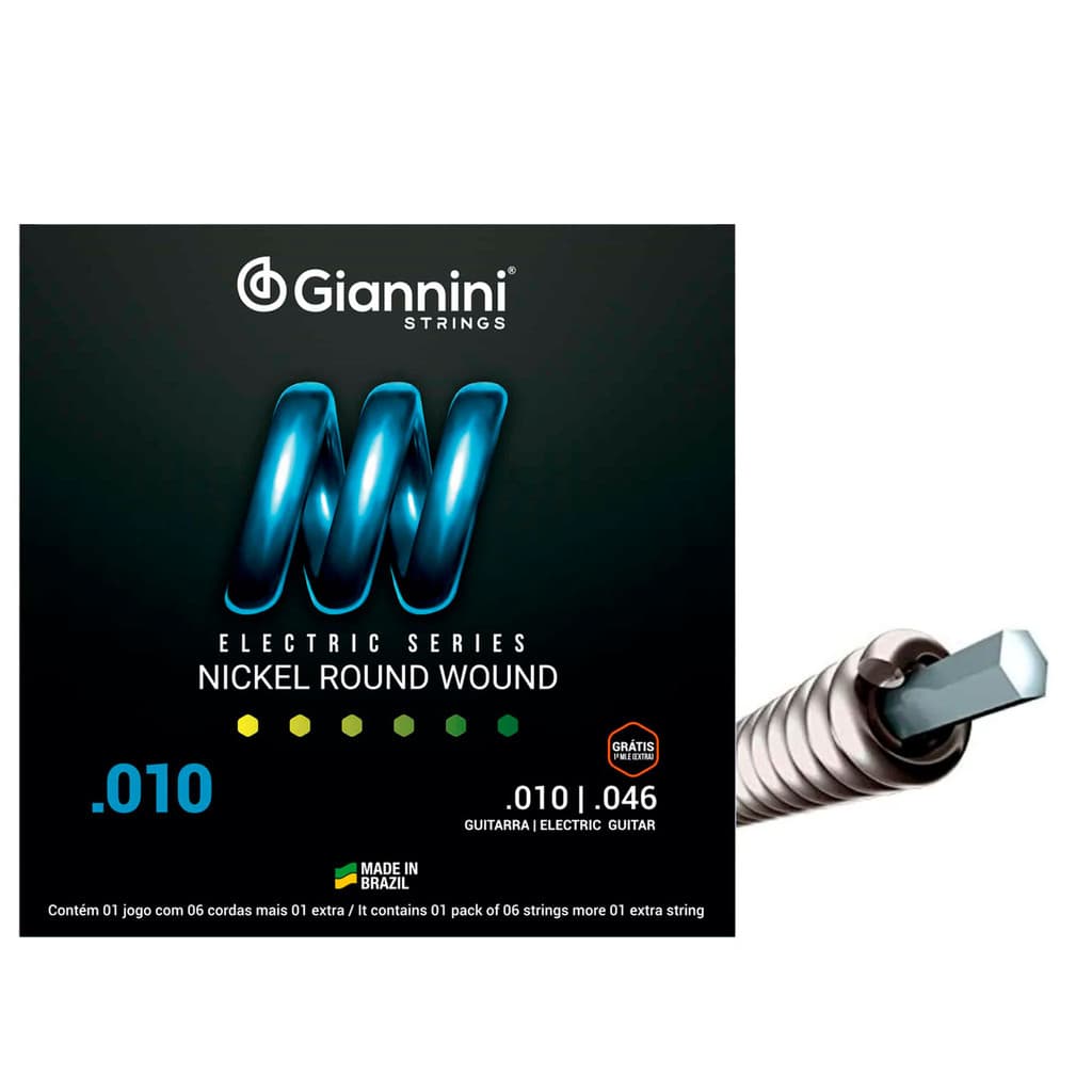 ENCORDOAMENTO P/ GUITARRA NICKEL GIANNINI (0.10) GEEGST10