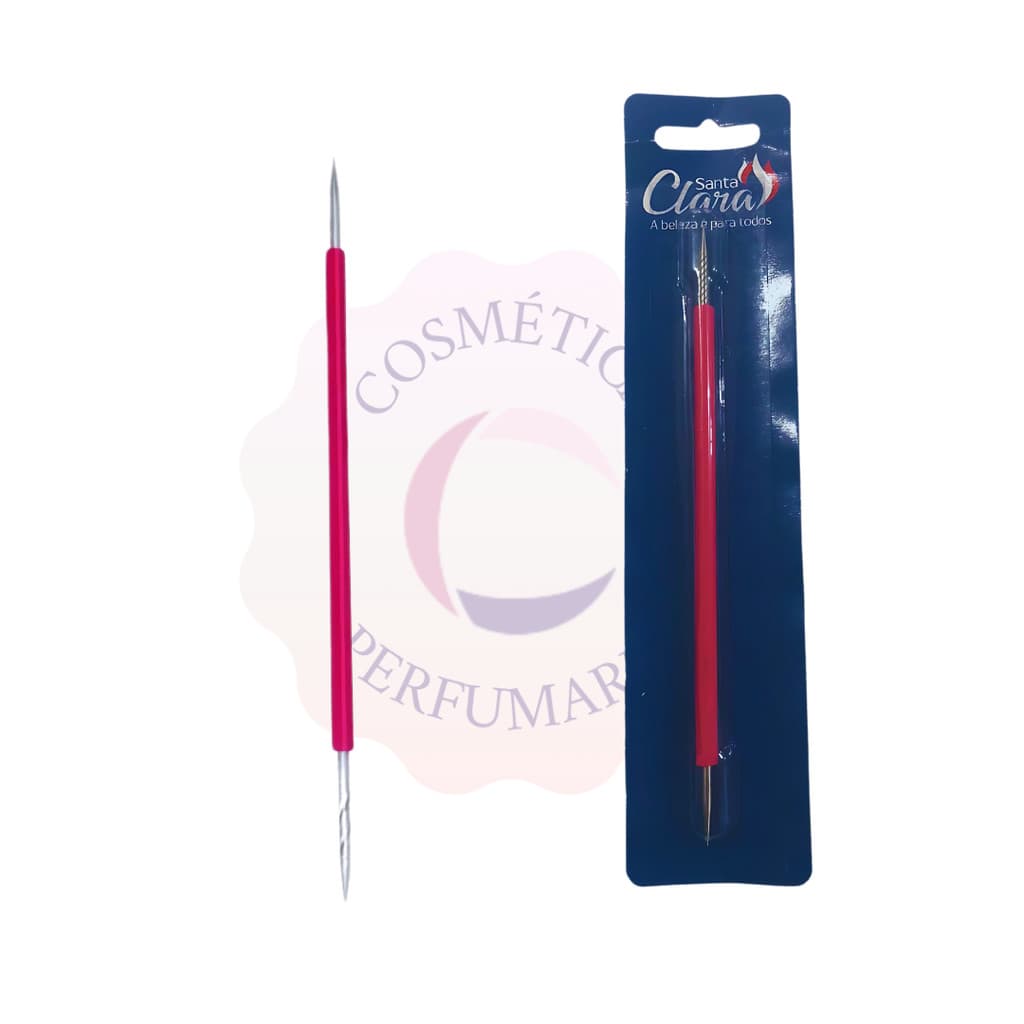 Palito Ponta Dupla De Cutícula Inox Silicone Manicure - Santa Clara