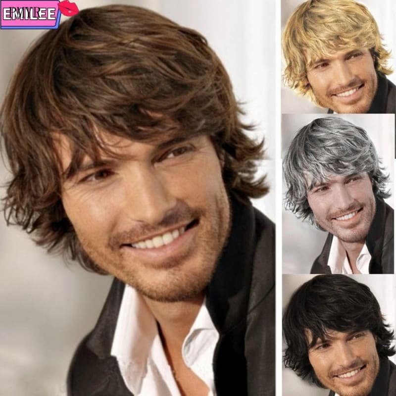 Moda de Cabelo Curto EMI. Perucas Masculinas Coloridas para Cosplay Ural BJX5 KIMD