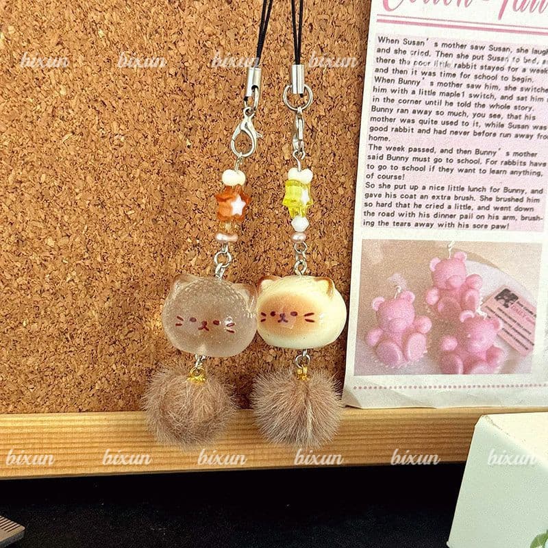 Cordão De Corrente De Telefone Celular De Gato Fofo De Desenho Animado , Acessórios Câmera Fofa , Mochila , Pingente , D