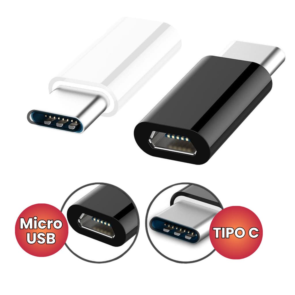 Adaptador Conversor Micro USB V8 Fêmea P/ USB C Macho