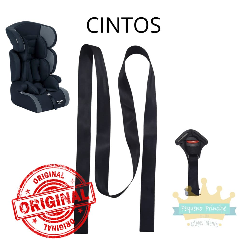 REPOSIÇÃO: Cintos para Cadeira Veicular Voyage Racer Preto