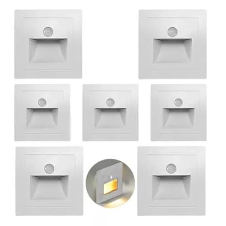 KIT 7 Balizador Lâmpada Luminária Sensor Movimento Infravermelho LED Sensor Presença PIR - CH234