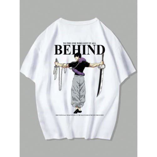 Camisa Camiseta Behind Anime Unissex 100% Algodão Streetwear