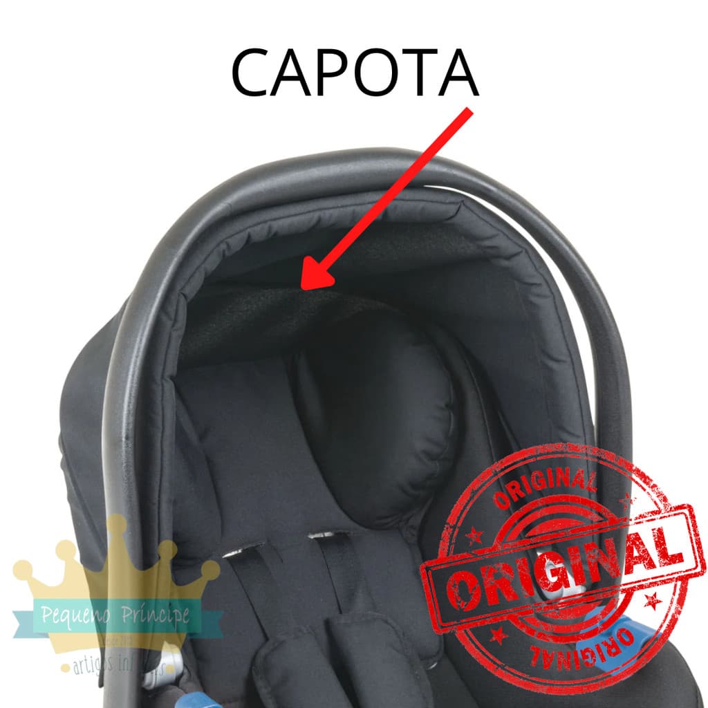 Capota com Arco para Bebê Conforto Burigotto Touring Evolution e Burigotto Touring X Preto